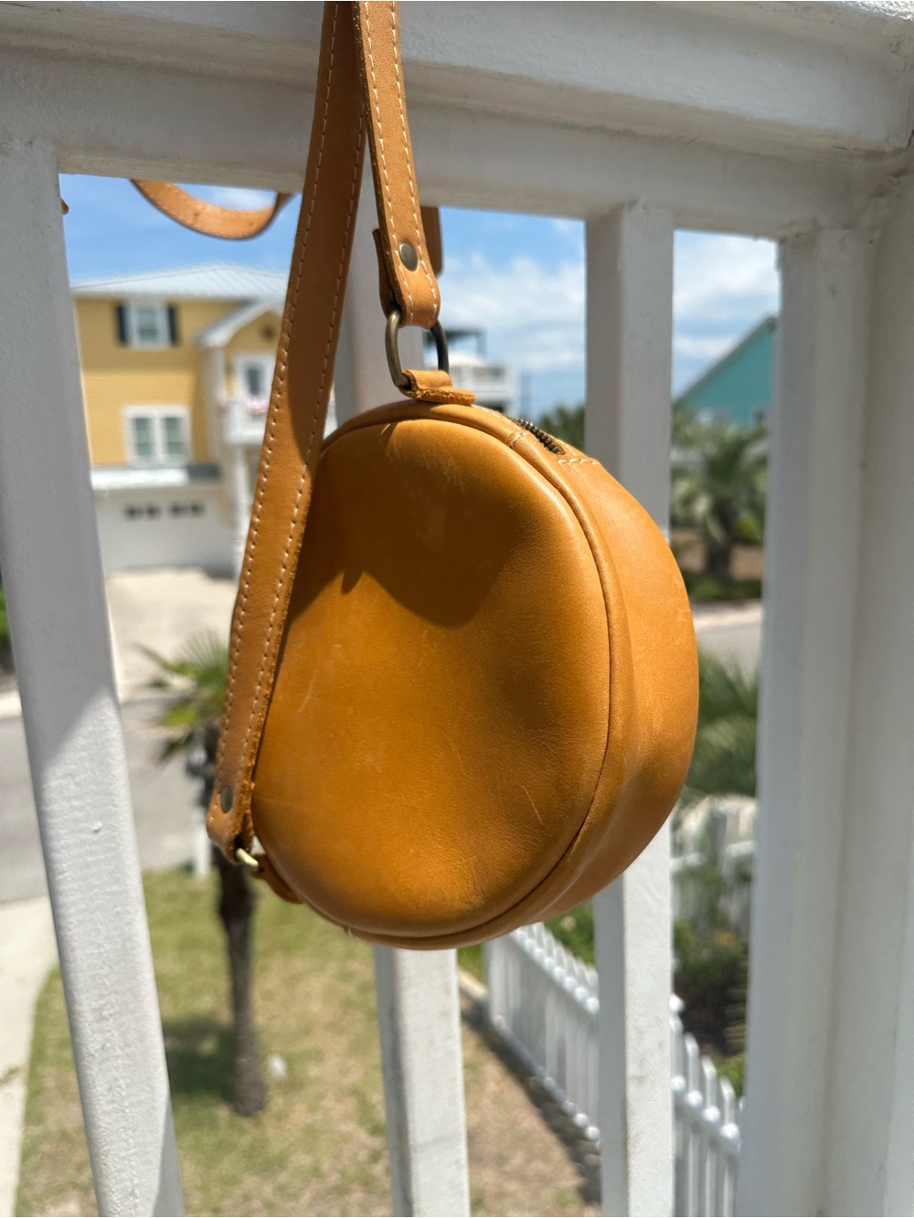 Portland Leather Round Crossbody Bag